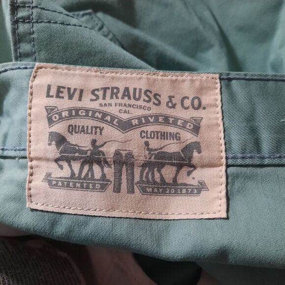 Levi's‎ Jeans Men's 34 32 Aqua Green Fly Zip Slash Pocket Straight Leg - Picture 5 of 8